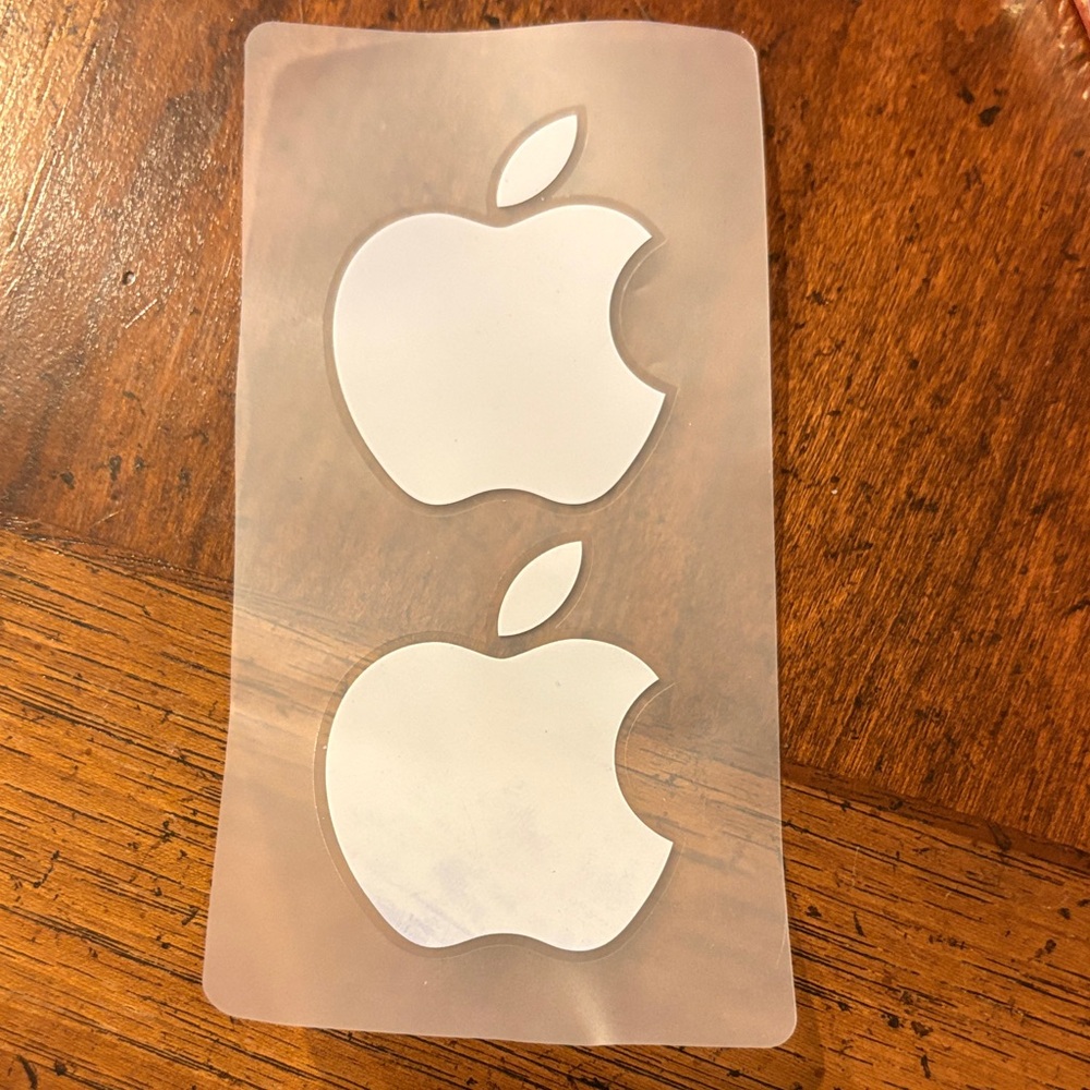 Apple White Logo Vinyl Sticker Pair